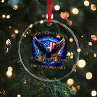 250 Years America Flag Crystal Glass Ornament Eagle 250th Anniversary USA Patriotic 1776 2026 TS10