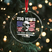 250 Years America Flag Crystal Glass Ornament George Washington 1776 2026 USA 250th Anniversary Patriotic TS10