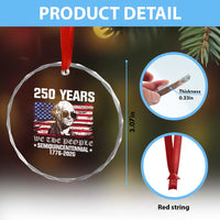 250 Years America Flag Crystal Glass Ornament George Washington 1776 2026 USA 250th Anniversary Patriotic TS10