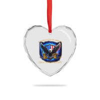 250 Years America Flag Heart Crystal Glass Ornament Eagle 250th Anniversary USA Patriotic 1776 2026 - Wonder Print Shop