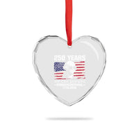 250 Years America Flag Heart Crystal Glass Ornament George Washington 1776 2026 USA 250th Anniversary Patriotic - Wonder Print Shop