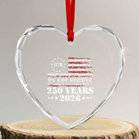 250 Years America Flag Heart Crystal Glass Ornament USA 250th Anniversary Patriotic We The People 1776 2026 - Wonder Print Shop