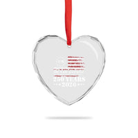 250 Years America Flag Heart Crystal Glass Ornament USA 250th Anniversary Patriotic We The People 1776 2026 - Wonder Print Shop