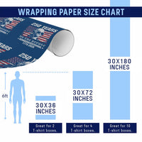 250 Years America Flag Wrapping Paper Roll George Washington 1776 2026 USA 250th Anniversary Patriotic - Wonder Print Shop