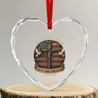 250 Years America Heart Crystal Glass Ornament 250th Birthday 4th Of July Independence Day Faith Freedom