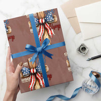 250 Years America Wrapping Paper Roll Coquette Bow Cross American 4th Of July 250th Anniversary - Wonder Print Shop