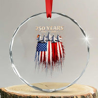 250 Years Anniversary Crystal Glass Ornament Usa American Flag 1776 2026 Patriotic Independence Day 4th July