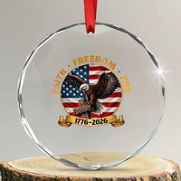 250 Years Faith And Freedom Crystal Glass Ornament Patriotic Eagle Cross American Pride Gift