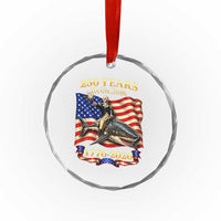 250 Years George Washington Riding Shark Crystal Glass Ornament Funny July 4th American Flag 1776 2026