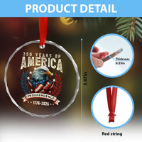 250 Years Of America Crystal Glass Ornament 250th American Anniversary Independence Bald Eagle TS11