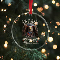 250 years Of America Independence Crystal Glass Ornament 250th American Anniversary Bald Eagle TS11