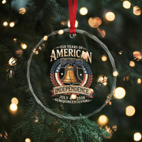 250 years Of America Independence Crystal Glass Ornament 250th American Anniversary Liberty Bell TS11