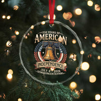 250 years Of America Independence Crystal Glass Ornament 250th American Anniversary Liberty Bell - Wonder Print Shop