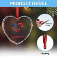 250 Years of American Compassion Heart Crystal Glass Ornament Patriotic Medical Worker - Wonder Print Shop