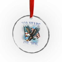 250 Years of American Freedom Crystal Glass Ornament Bald Eagle USA Flag 1776 to 2026 Patriotic - Wonder Print Shop