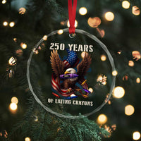 250 Years Of Eating Crayons Crystal Glass Ornament Funny Eagle 250th Anniversary Veterans Gifts - Wonder Print Shop