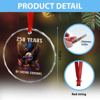 250 Years Of Eating Crayons Crystal Glass Ornament Funny Eagle 250th Anniversary Veterans Gifts - Wonder Print Shop