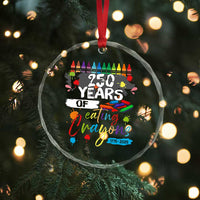 250 Years Of Eating Crayons Crystal Glass Ornament Marine Veteran 250th Anniversary - Wonder Print Shop