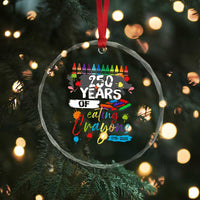 250 Years Of Eating Crayons Crystal Glass Ornament Marine Veteran 250th Anniversary TS10