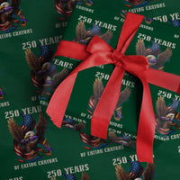 250 Years Of Eating Crayons Wrapping Paper Roll Funny Eagle 250th Anniversary Veterans Gifts - Wonder Print Shop