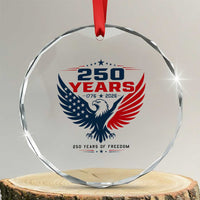 250 Years of Freedom Commemorative Patriotic Eagle Crystal Glass Ornament Majestic American Flag Winged Eagle 1776 to 2026 Semiquincentennial
