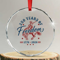 250 Years Of Freedom Cowboy Crystal Glass Ornament Western 250th Anniversary USA 1776 2026