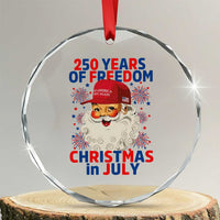 250 Years Of Freedom Crystal Glass Ornament Funny Santa Christmas in July