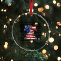 250 Years Of Freedom Crystal Glass Ornament Red White Blue Liberty Bell