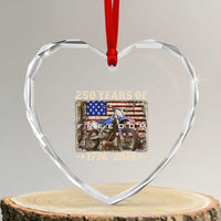 250 Years Of Freedom Dirt Bike Motocross 1776 2026 Heart Crystal Glass Ornament
