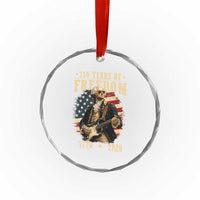 250 Years of Freedom George Washington Rock Star Crystal Glass Ornament Funny Electric Guitar Player Vintage American Flag 1776 to 2026 Semiquincentennial