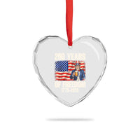 250 Years Of Freedom Heart Crystal Glass Ornament Patriotic Uncle Sam