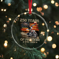250 Years Of Freedom Patriotic Biker US Flag Motorcycle Lover Crystal Glass Ornament