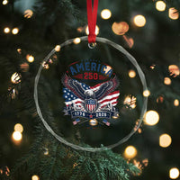 250 Years of Freedom Patriotic Eagle Crystal Glass Ornament One Nation Under God 1776-2026 250th Anniversary