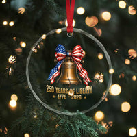 250 Years Of Liberty Crystal Glass Ornament American Heritage Bell Graphic