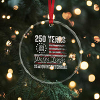 250 Years Semiquincentennial Crystal Glass Ornament 250th America Anniversary Independence Day USA Flag TS11