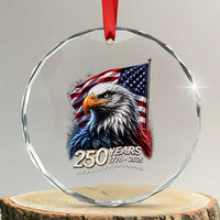 250 Years USA 250th Anniversary Crystal Glass Ornament Patriotic Eagle 4th of July