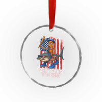 250th America Anniversary Crystal Glass Ornament Funny Tung Tung Tung Sahur Tralalero Tralala 4th of July