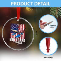250th America Anniversary Crystal Glass Ornament Tralalero Tralala Italian Brainrot 4th of July Meme