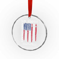 250th American Anniversary Crystal Glass Ornament 250 Years America USA Flag Fighter Jets Patriotic Veterans - Wonder Print Shop