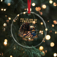 250th American Anniversary Crystal Glass Ornament 250 Years Of Freedom Independence American Flag - Wonder Print Shop