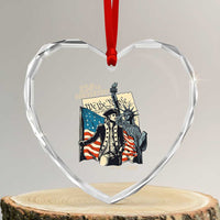 250th Anniversary 1776-2026 We The People Heart Crystal Glass Ornament George Washington and Statue of Liberty History Pride