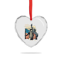 250th Anniversary 1776-2026 We The People Heart Crystal Glass Ornament George Washington and Statue of Liberty History Pride