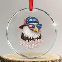250th Anniversary USA 250 Years Baby Bald Eagle Crystal Glass Ornament