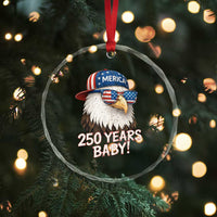 250th Anniversary USA 250 Years Baby Bald Eagle Crystal Glass Ornament