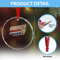250th Anniversary USA America 76 Crystal Glass Ornament 250 Years Of Freedom 1776 2026 Retro