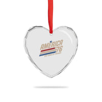 250th Anniversary USA America 76 Heart Crystal Glass Ornament 250 Years Of Freedom 1776 2026 Retro