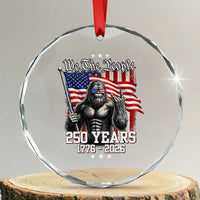 250th Anniversary USA Bigfoot Crystal Glass Ornament Sasquatch 250 Years Independence
