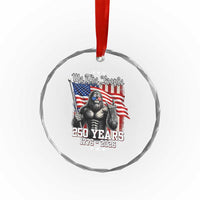250th Anniversary USA Bigfoot Crystal Glass Ornament Sasquatch 250 Years Independence