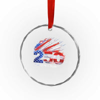 250th Anniversary USA Crystal Glass Ornament Patriotic 250 Years American 4th July 1776 2026
