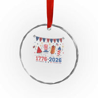 250th Anniversary USA Crystal Glass Ornament Patriotic Watermelon Hotdog Firework 250 Years American 1776 2026 250th 4th July